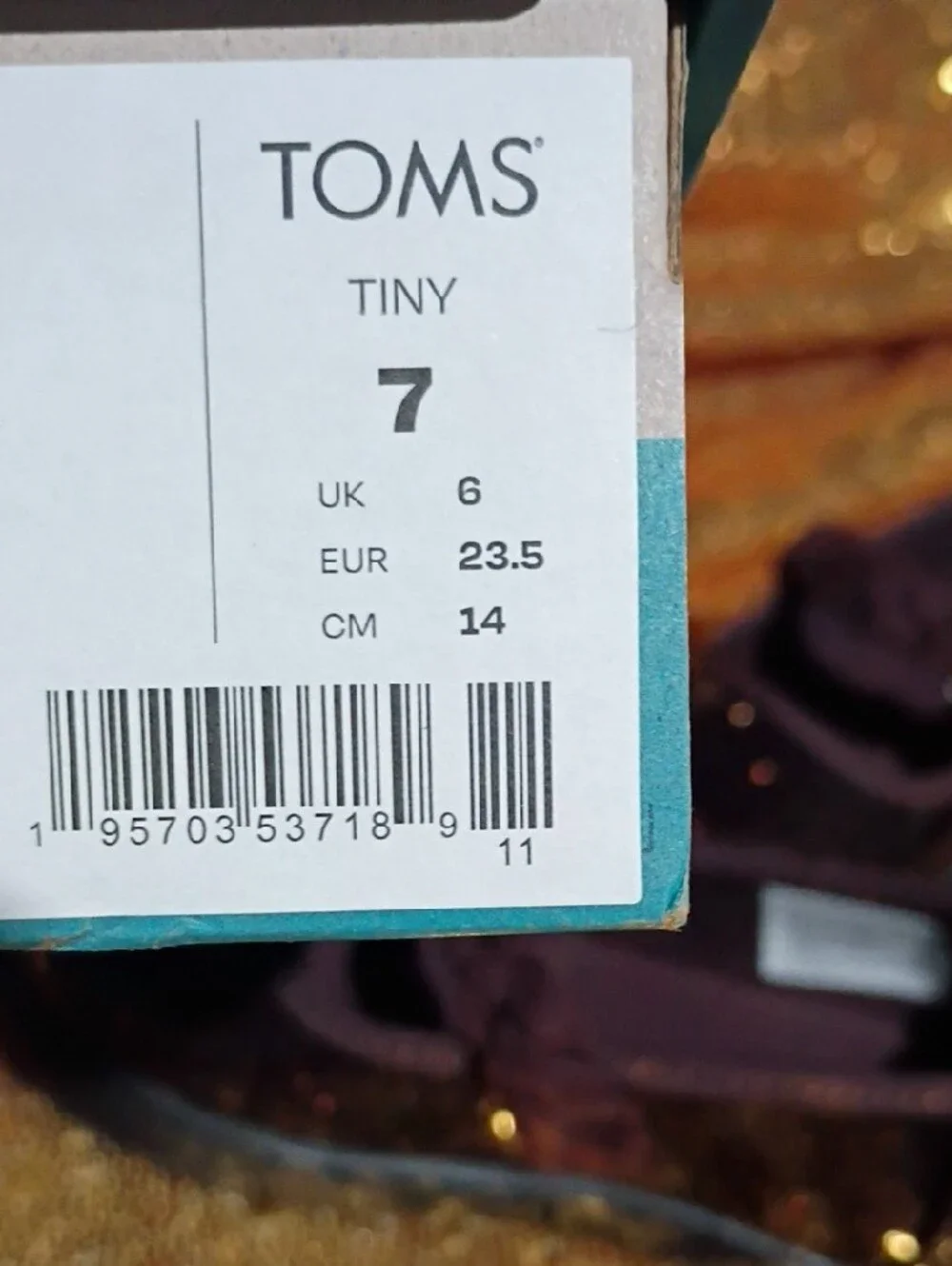 Toms Brown Glitter Braided Strap Mary Jane Flats